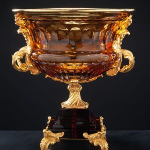 badari furniture luxury brass metal craft 1956 life crystal vase